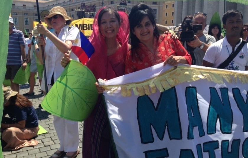 Kiran Bali with Sarah Queblatin of Maia Earth Village Cooperation Circle in Rome, 2015.