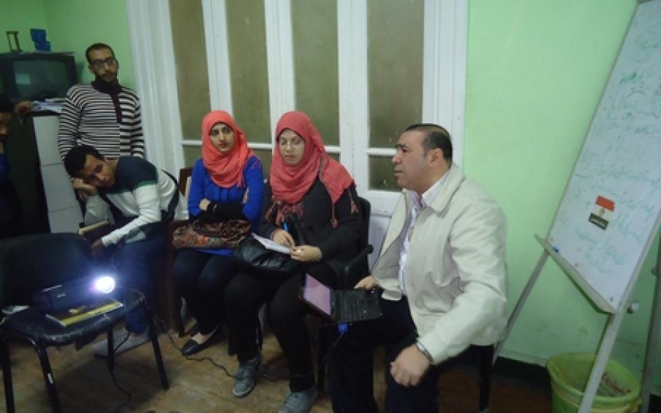 group  in a room talking 