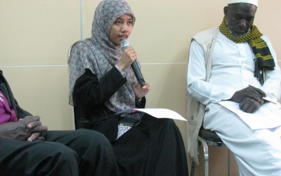 a young women speaking 