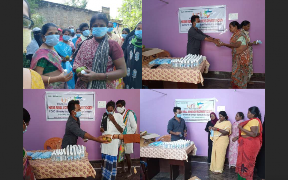 Distribution of Sanitizer and Masks by HRWDS