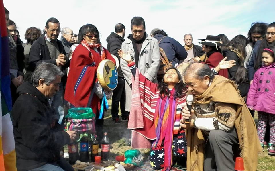 Photo: members of the CC Indigenous Peoples of Argentina celebrating the Pachamama month. 